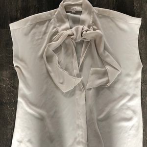 Loft-Split neck blouse with neck tie
